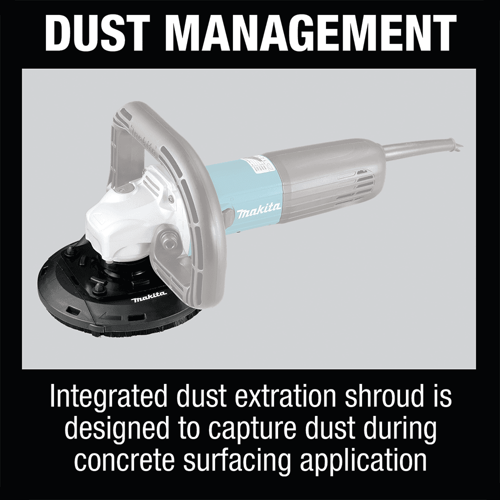5" Compact Concrete Planer with Dust Extraction Shroud/Diamond Cup Wheel Alt 6 - Image