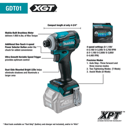 GT401M1D1 40V max XGT Brushless Cordless 4-Piece Combo Kit (2.5Ah/4.0Ah) Alt 5 - Image