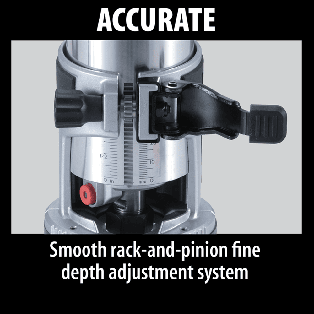 Makita router set with trimmer base and accessories