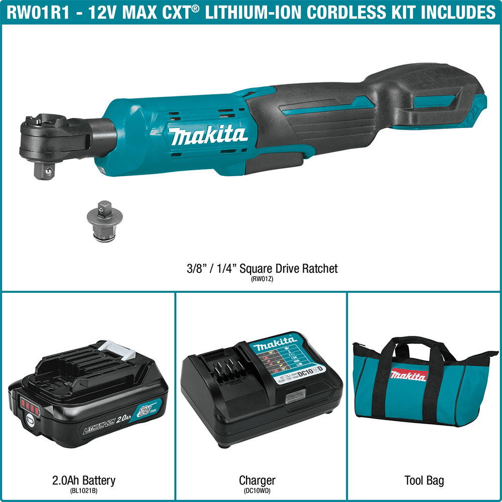12 V Max CXT Lithium-Ion Cordless 3/8", 1/4" Square Drive Ratchet Kit (2.0Ah) Alt 8 - Image