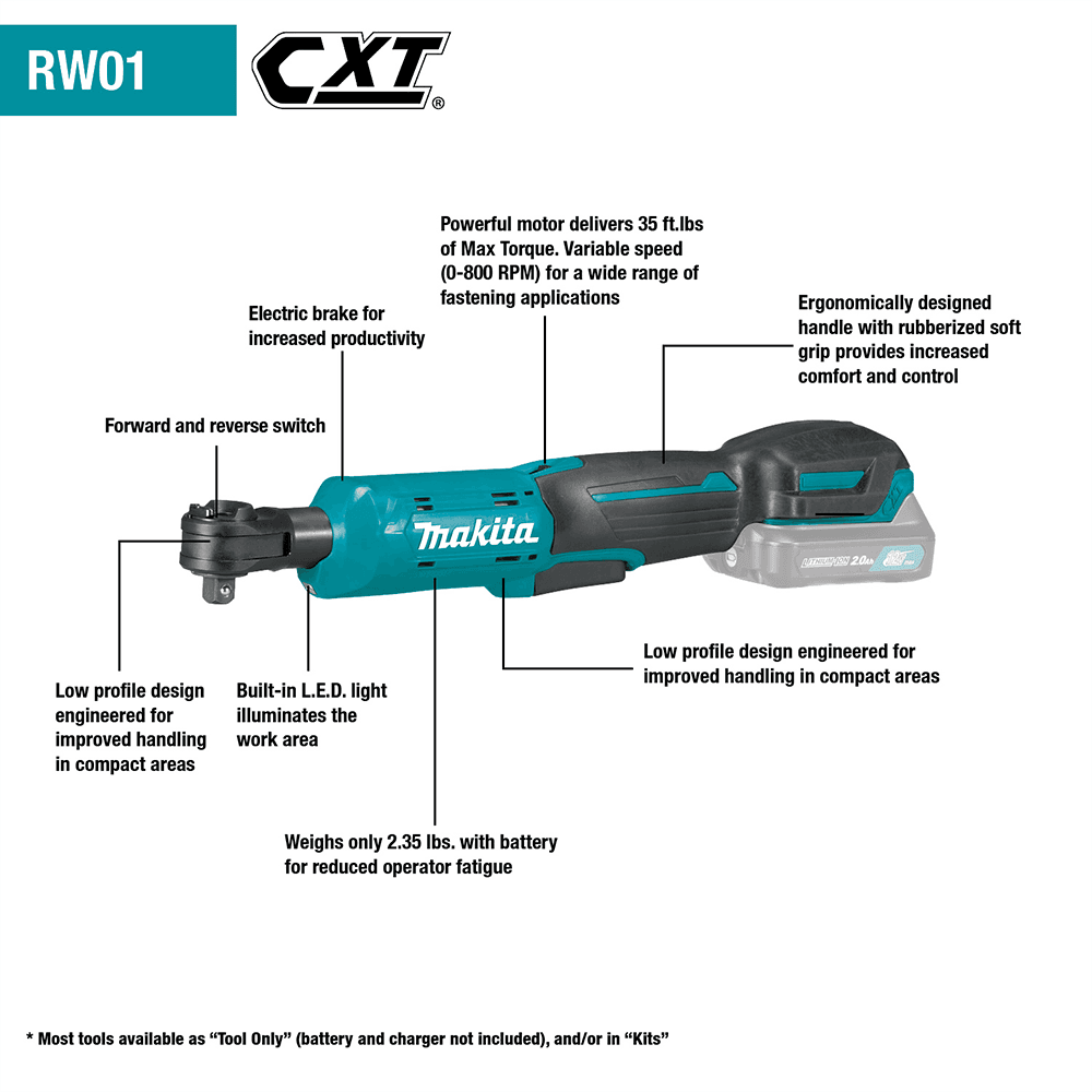12 V Max CXT Lithium-Ion Cordless 3/8", 1/4" Square Drive Ratchet Tool Only Alt 9 - Image