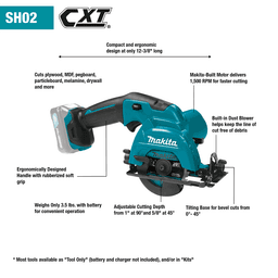 12 V max CXT Lithium-Ion Cordless 3-3/8" Circular Saw Kit (2.0 Ah) Alt 2 - Image