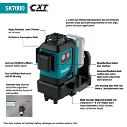 12 V max CXT Lithium-Ion Cordless Self-Leveling 360° 3-Plane Red Laser Kit (2.0Ah) Alt 2 - Image