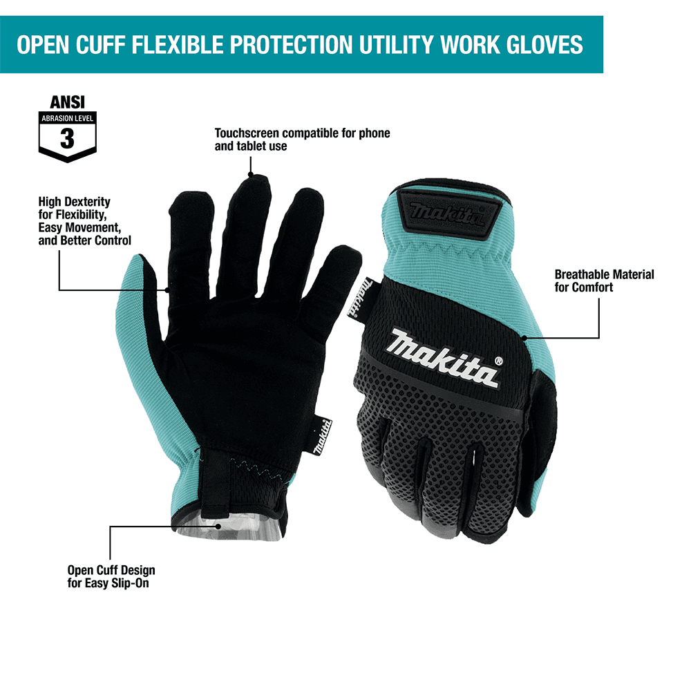 Extra-Large Open Cuff Flexible Protection Utility Work Gloves Alt 1 - Image