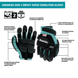 Extra-Large Advanced ANSI 2 Impact‑Rated Demolition Gloves Alt 1 - Image