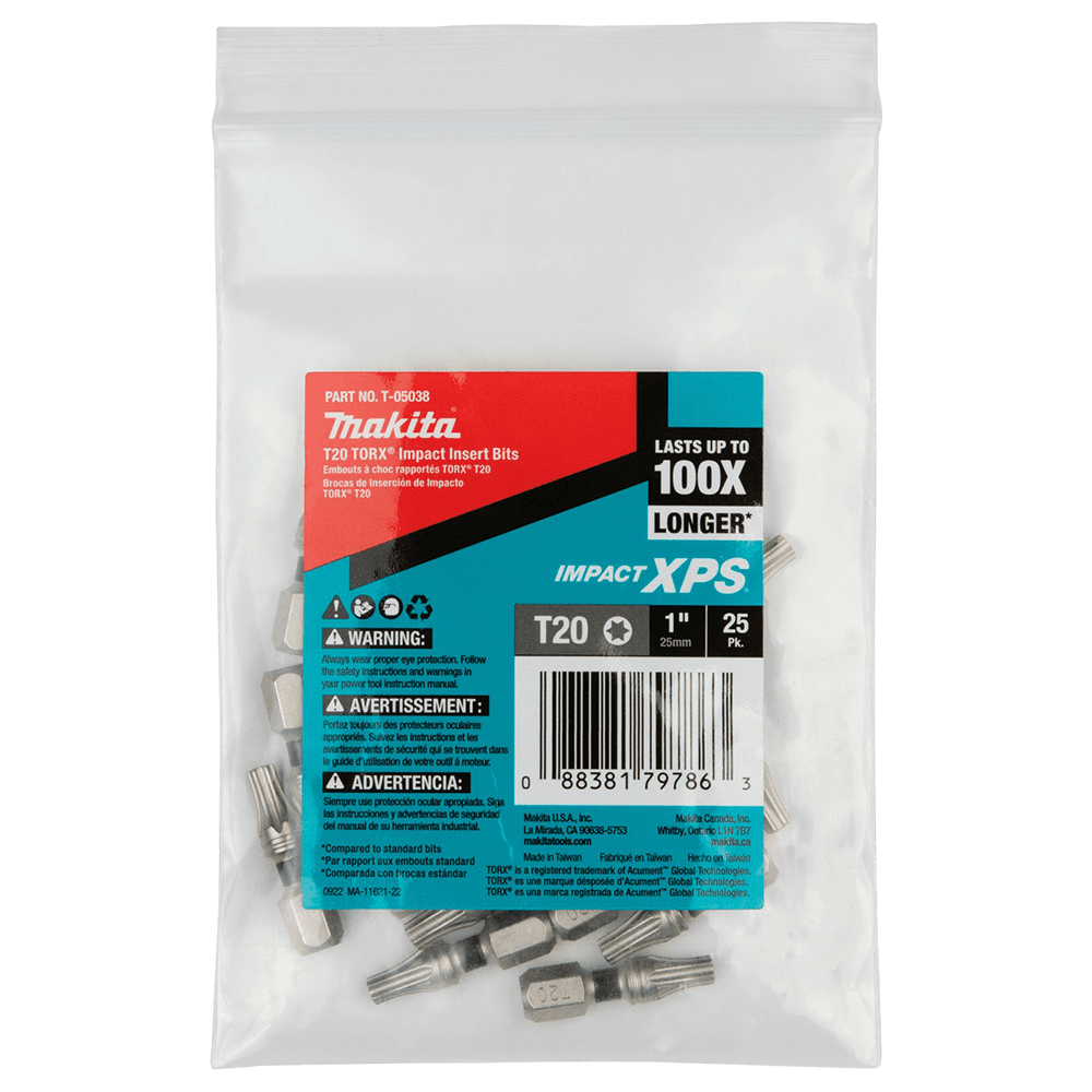 T20 x 1" Impact XPS Torx Drive Insert Bit (25/Pack) Main - Image