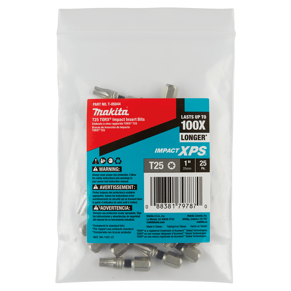 T25 x 1" Impact XPS Torx Drive Insert Bit (25/Pack) Main - Image