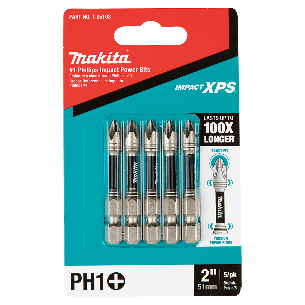 #1 x 2" Impact XPS Phillips Drive Power Bit (5/Pack) Alt 1 - Image