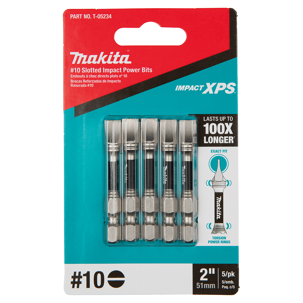 #10 x 2" Impact XPS Slotted Drive Power Bit (5/Pack) Alt 1 - Image