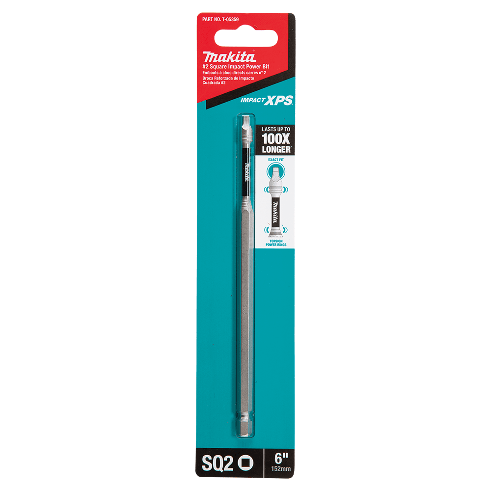 #2 x 6" Impact XPS Square Drive Power Bit Alt 1 - Image