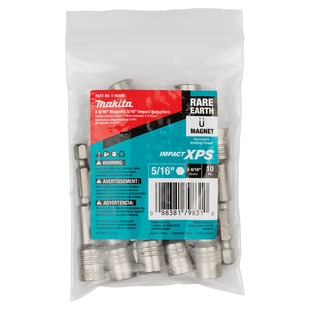 5/16" x 2-9/16" Impact XPS Magnetic Nutsetter, 1/4" Shank (10/Pack) Main - Image
