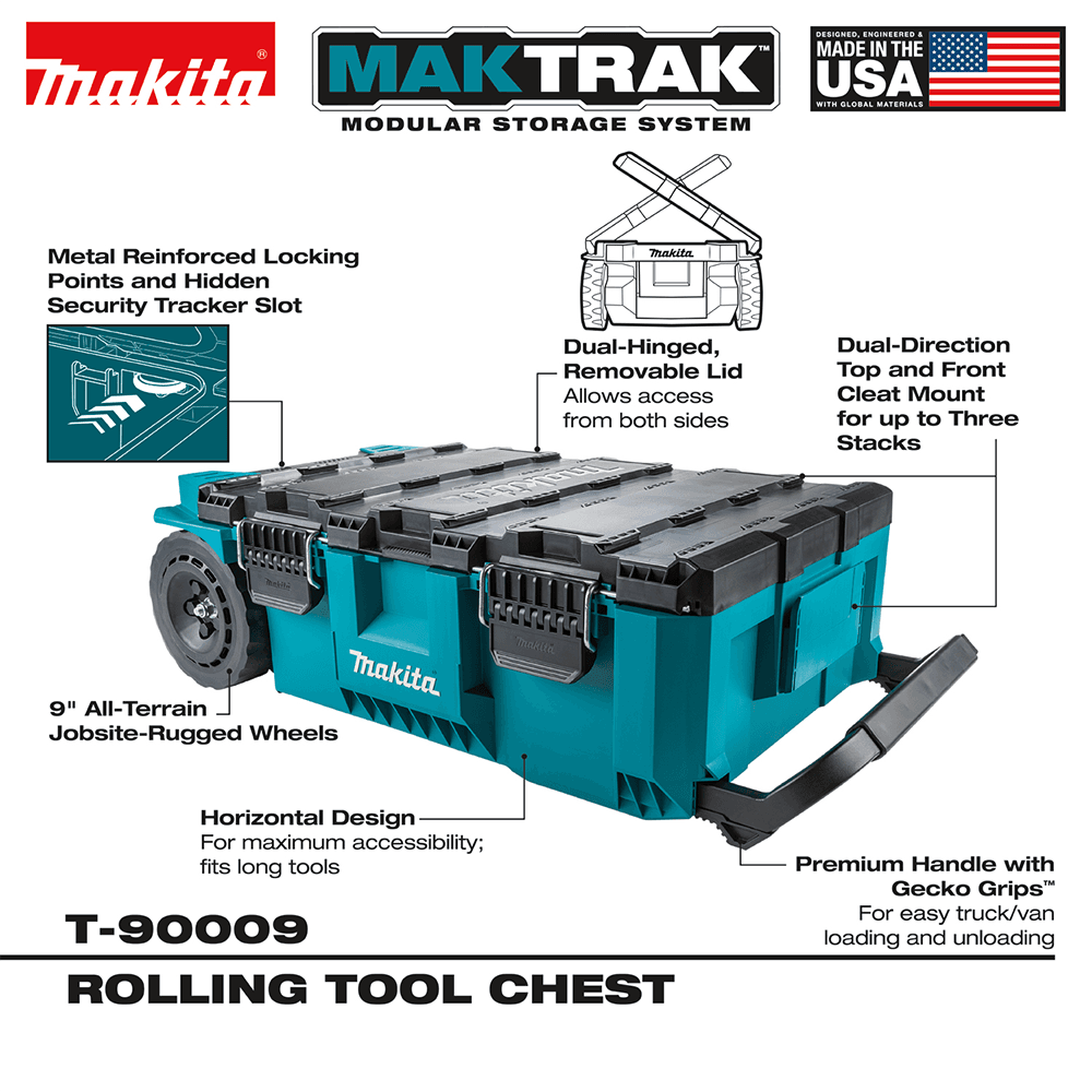 MAKTRAK 39-5/16" x 22-15/64" x 11-5/8" Modular Storage Rolling Tool Chest Alt 24 - Image