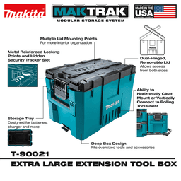 MAKTRAK 22-1/4" x 15-33/64" x 15-13/16" Modular Storage Extra Large Extension Tool Box Alt 15 - Image