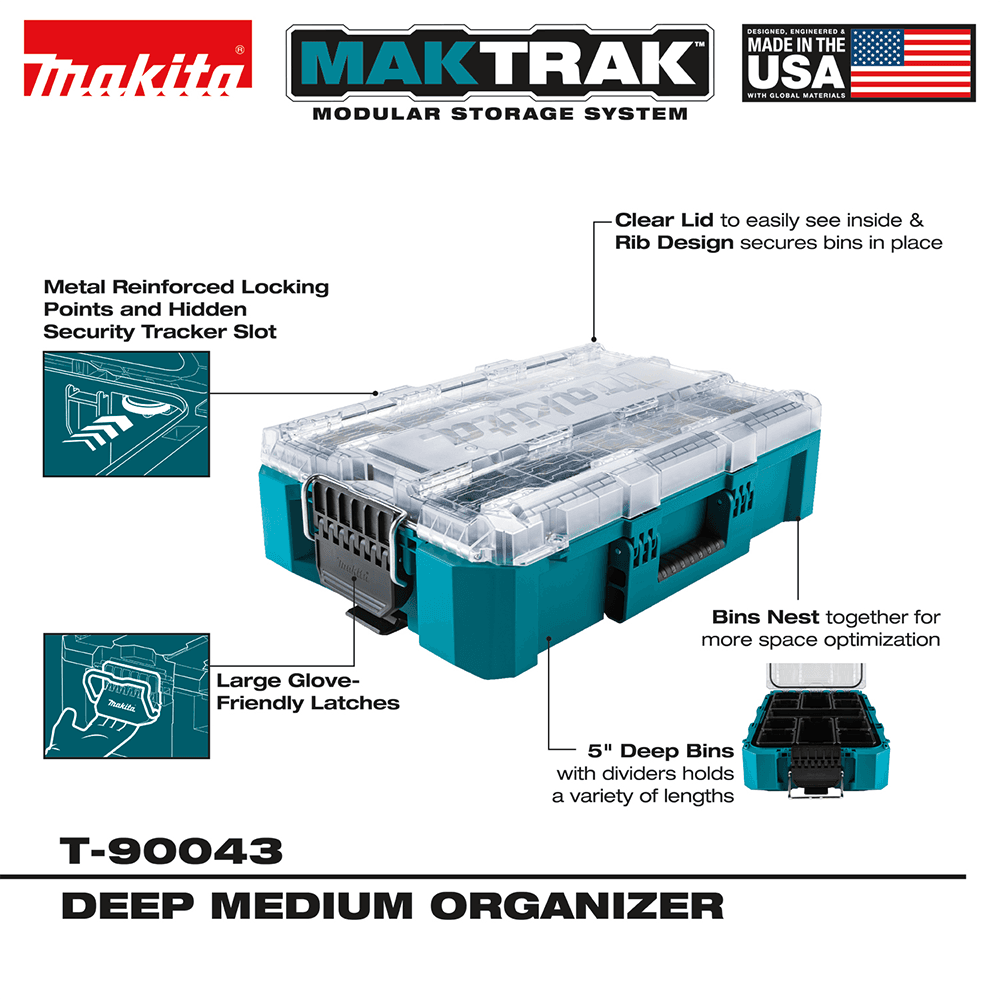MAKTRAK 22-7/64" x 15-7/32" x 6-13/32" Modular Storage Deep Medium Organizer Alt 18 - Image