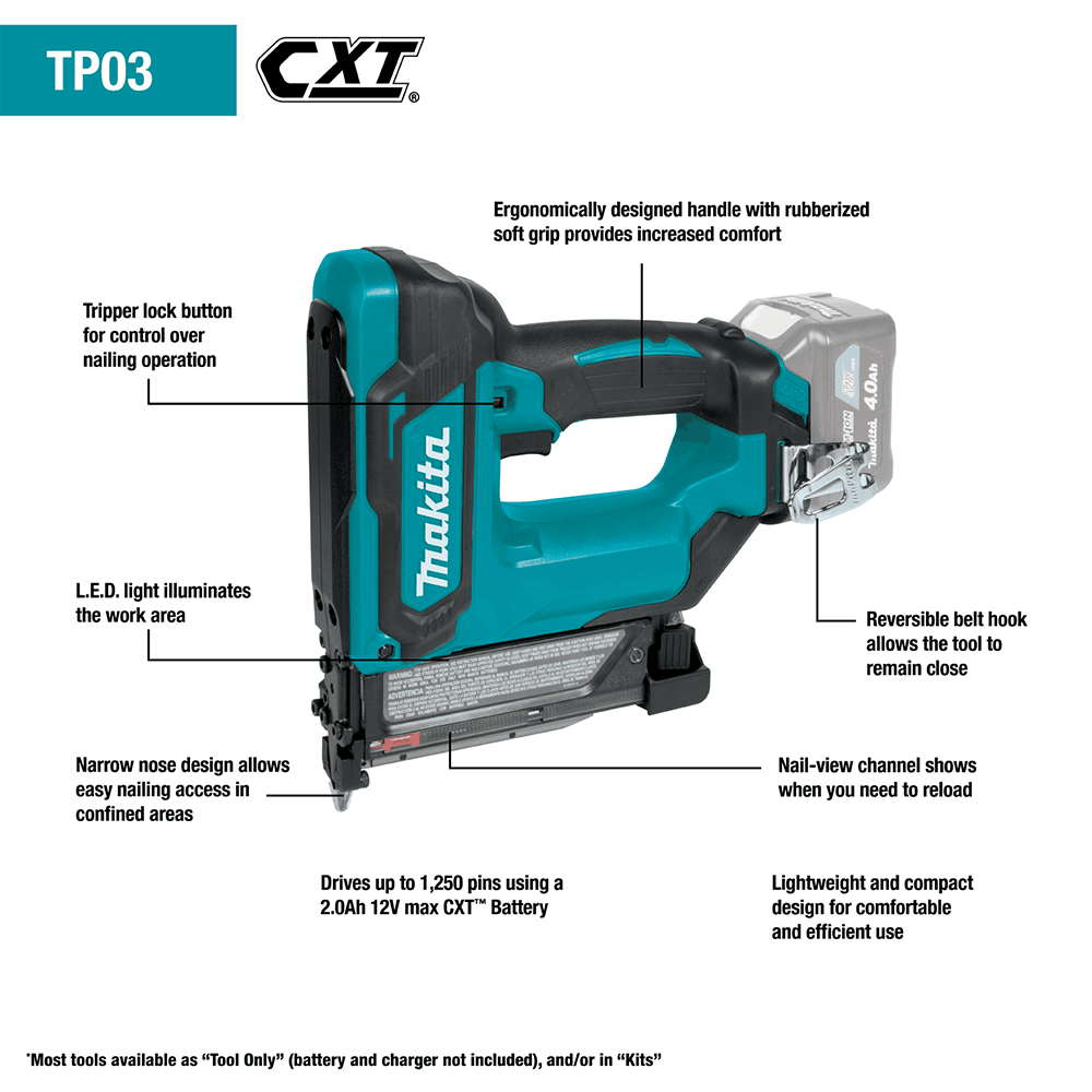 23 Gauge x 12V max CXT Lithium-Ion Cordless Pin Nailer Tool Only Alt 11 - Image