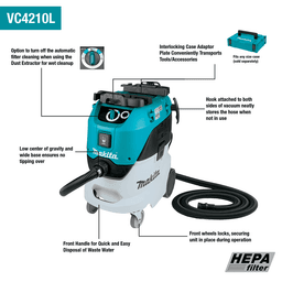 11 Gallon Wet/Dry HEPA Filter Dust Extractor/Vacuum with AWS Capable Alt 1 - Image