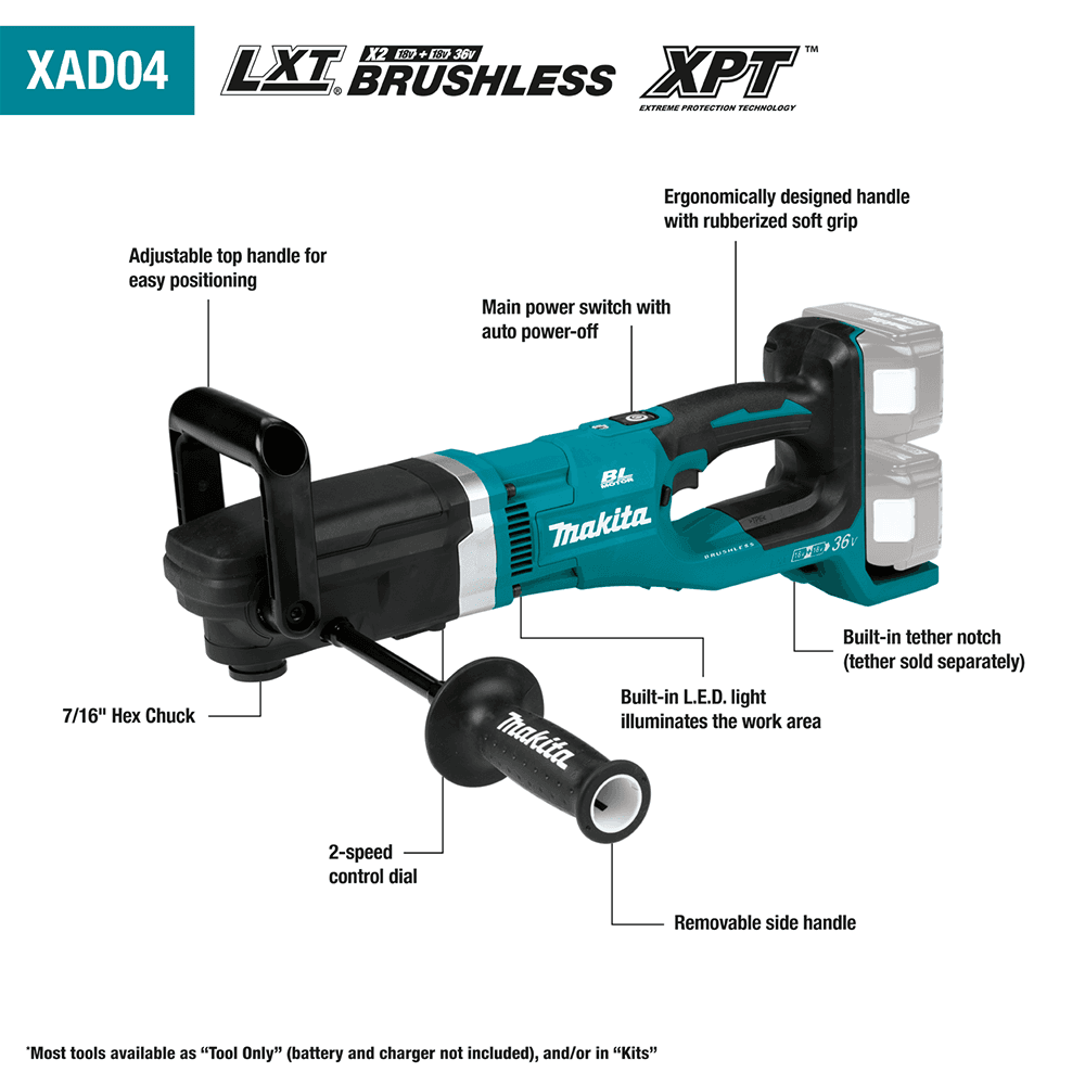 36V LXT Brushless Cordless Right Angle Drill Tool Only Alt 2 - Image
