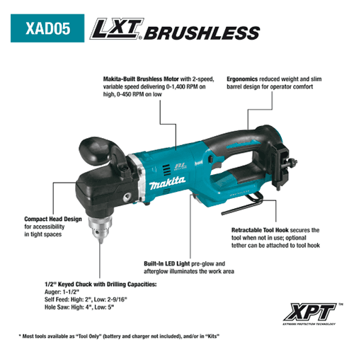 18V LXT Lithium-Ion Brushless Cordless 1/2" Right Angle Drill Kit (5.0Ah) Alt 5 - Image