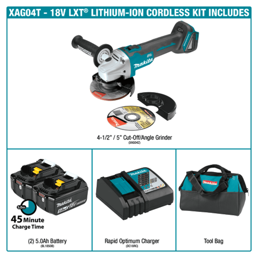 5" 18V LXT Lithium‑Ion Brushless Cordless Cut‑Off/Angle Grinder Kit (5.0Ah) Alt 6 - Image
