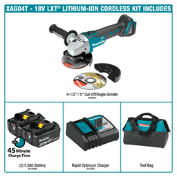 5" 18V LXT Lithium‑Ion Brushless Cordless Cut‑Off/Angle Grinder Kit (5.0Ah) Alt 6 - Image