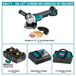 5" 18V LXT Lithium‑Ion Brushless Cordless Paddle Switch Cut‑Off/Angle Grinder Kit with Electric Brake (5.0Ah) Alt 3 - Image
