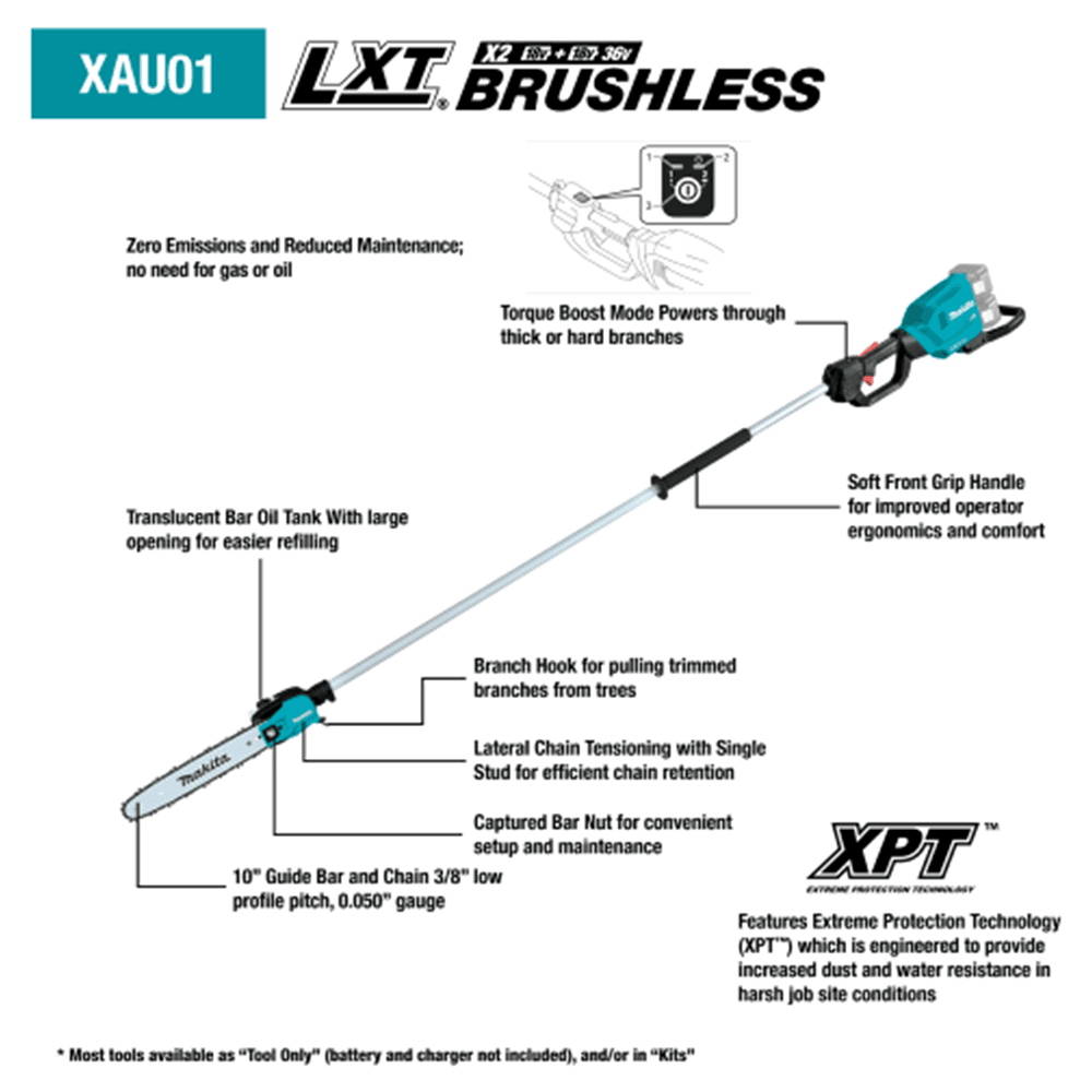 36V LXT Brushless 10" Pole Saw Kit, 8' Length (5.0Ah) Alt 5 - Image