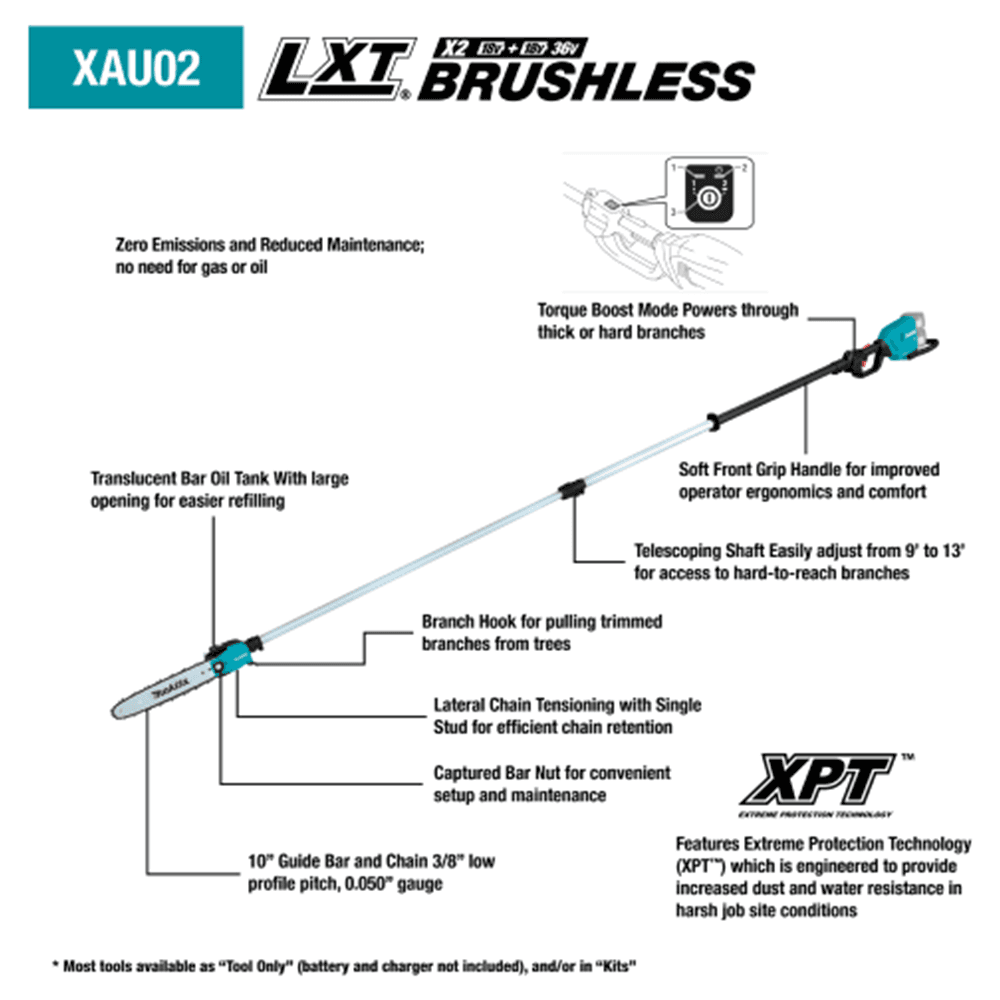 36V LXT Brushless 10" Telescoping Pole Saw Kit, 13' Length (5.0Ah) Alt 5 - Image