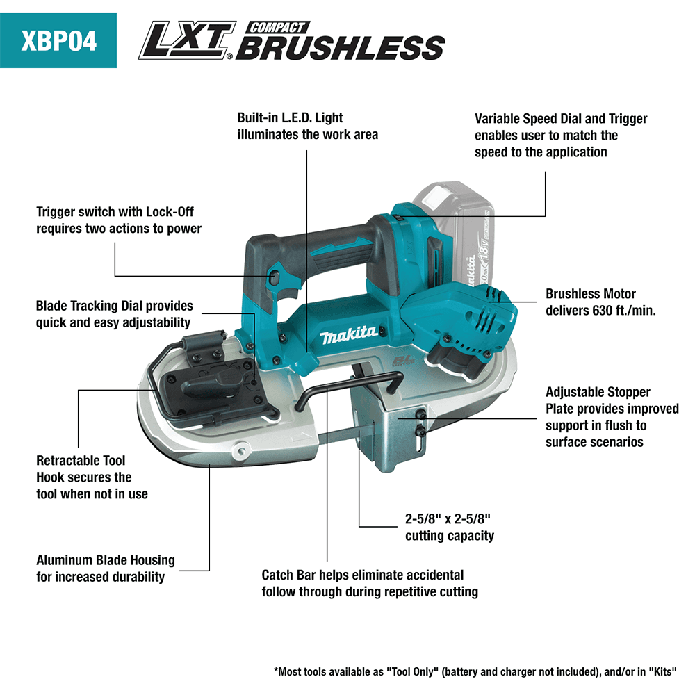18V LXT Lithium-Ion Compact Brushless Cordless Band Saw Tool Only Alt 2 - Image
