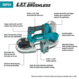 18V LXT Lithium-Ion Compact Brushless Cordless Band Saw Tool Only Alt 2 - Image