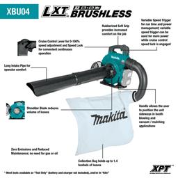 36V LXT Brushless Blower with Vacuum Attachment Kit Tool Only Alt 1 - Image