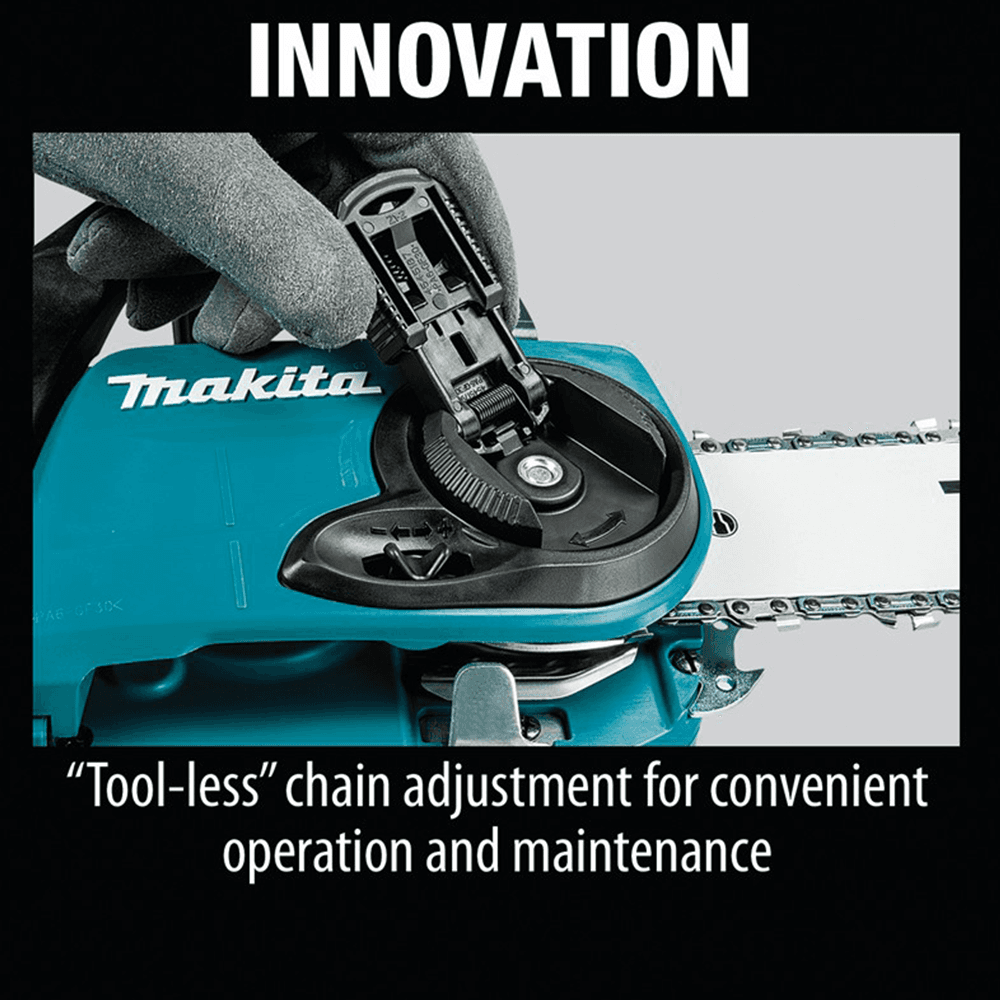 Makita-built outer rotor brushless motor direct-drive system provides high power efficiency.