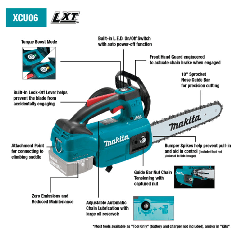 18V LXT Lithium‑Ion Brushless Cordless 10" Top Handle Chain Saw Kit (4.0Ah) Alt 3 - Image