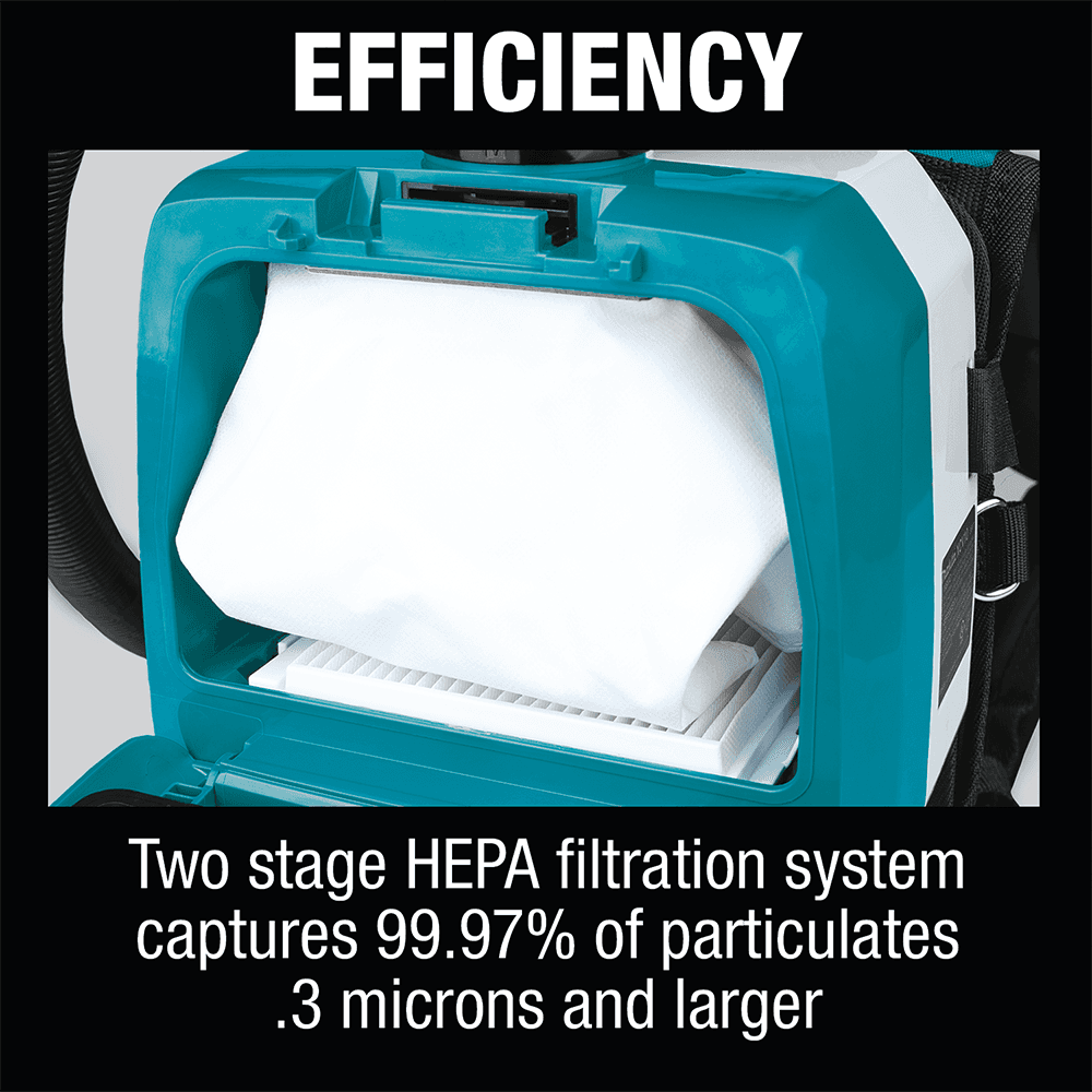 36V LXT Brushless 1/2 Gallon HEPA Filter Backpack Dry Dust Extractor Kit with AWS Capable (5.0Ah) Alt 7 - Image