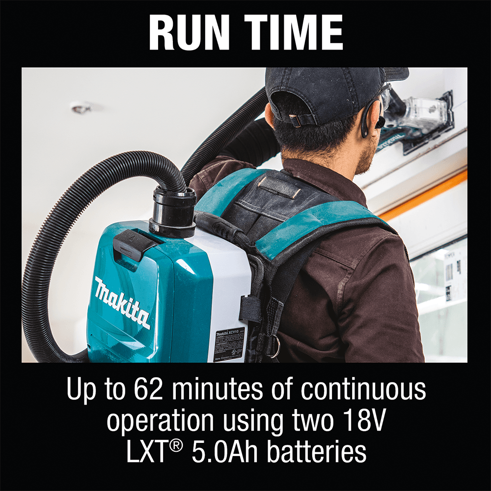 36V LXT Brushless 1/2 Gallon HEPA Filter Backpack Dry Dust Extractor Kit with AWS Capable (5.0Ah) Alt 9 - Image