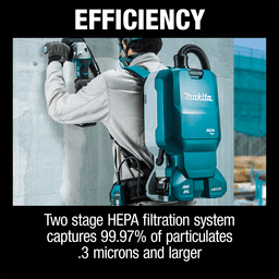 36V LXT Brushless 1.6 Gallon HEPA Filter Backpack Dry Dust Extractor Kit with AWS Capable (5.0 Ah) Alt 4 - Image