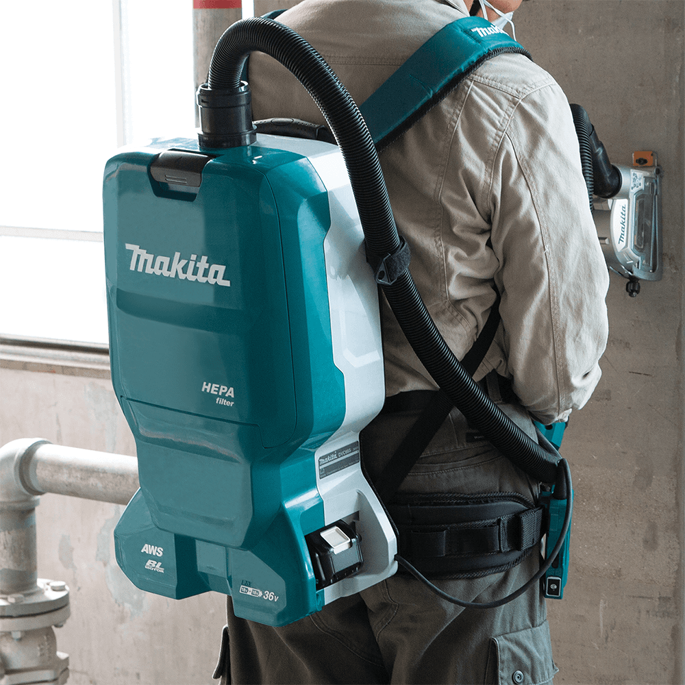 36V LXT Brushless 1.6 Gallon HEPA Filter Backpack Dry Dust Extractor Kit with AWS Capable (5.0 Ah) Alt 7 - Image