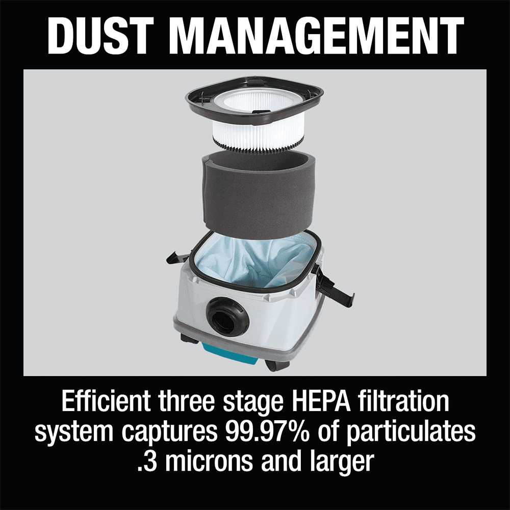 36V LXT Brushless 2.1 Gallon HEPA Filter Dry Dust Extractor/Vacuum Tool Only with AWS Alt 3 - Image