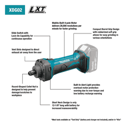 18V LXT Lithium-Ion Cordless 1/4" Compact Die Grinder Tool Only Alt 1 - Image