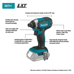 18V LXT Lithium-Ion Cordless Impact Driver Tool Only Alt 1 - Image