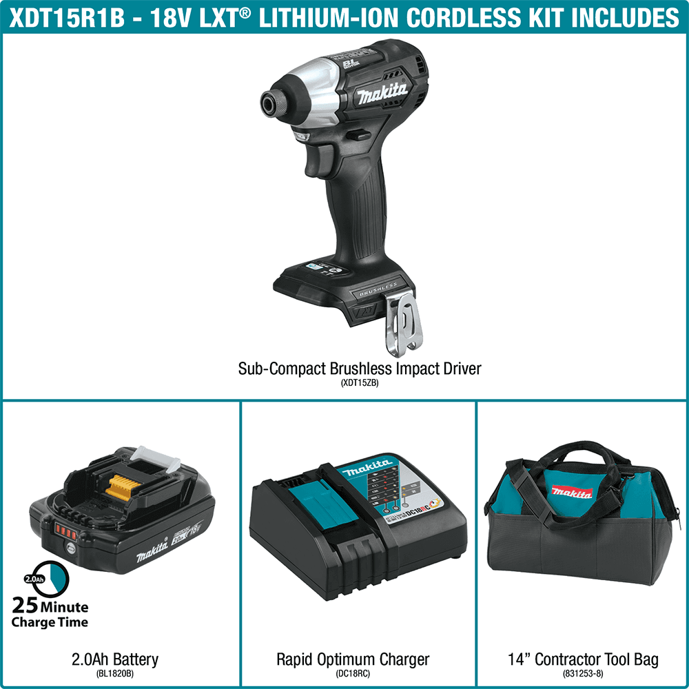18 V LXT Lithium-Ion Sub-Compact Brushless Cordless Impact Driver Kit (2.0Ah) Alt 18 - Image