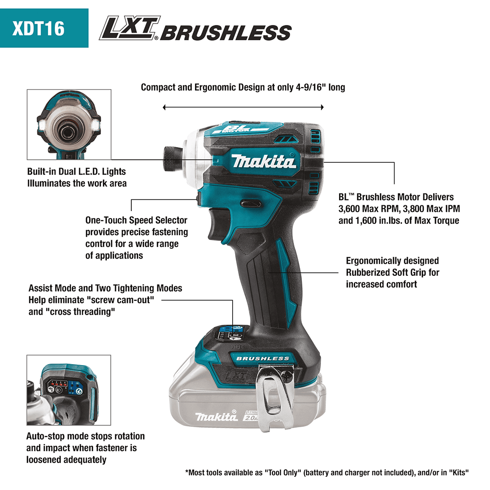 18 V LXT Lithium-Ion Brushless Cordless Quick-Shift Mode 4-Speed Impact Driver Tool Only Alt 8 - Image
