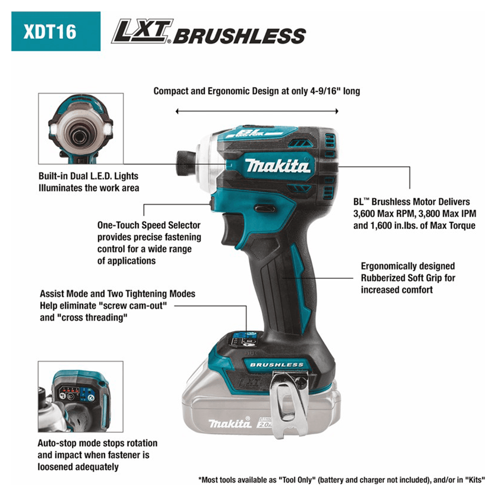Makita 18V LXT Quick-Shift Impact Driver Tool