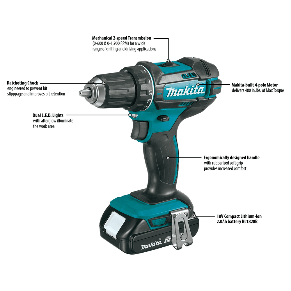 18V LXT Lithium-Ion Compact Cordless 1/2" Driver-Drill Kit (1.5Ah) Alt 8 - Image