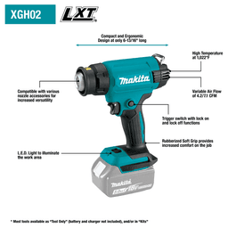 6-13/16" LXT Lithium‑Ion Cordless Variable Temperature Heat Gun Tool Only Alt 1 - Image