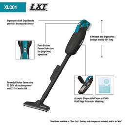 18V LXT Lithium‑ion Cordless 2‑Speed Compact Stick Vacuum with Push Button Tool Only Alt 1 - Image