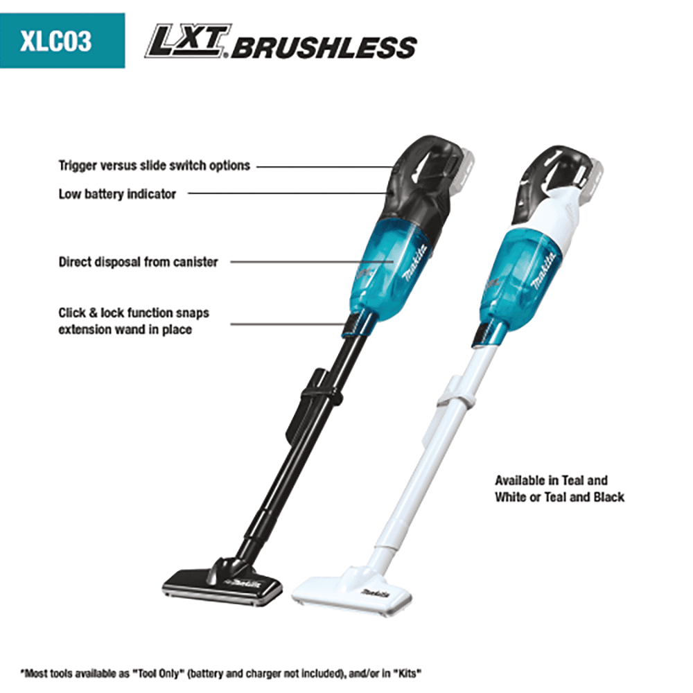 18V LXT Lithium‑Ion Brushless Cordless Compact Stick Vacuum Kit, Trigger with Lock (2.0Ah), White Alt 2 - Image