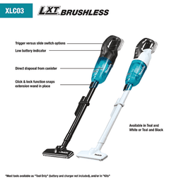 18V LXT Lithium‑Ion Brushless Cordless Compact Stick Vacuum Kit, Trigger with Lock (2.0Ah), White Alt 2 - Image