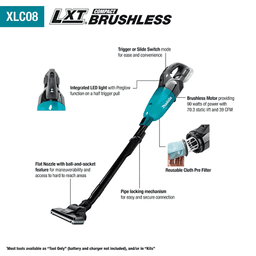 18V LXT Lithium‑ion Compact Brushless Cordless Vacuum Trigger with Lock Tool Only Alt 1 - Image
