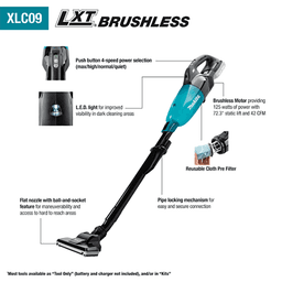 18V LXT Lithium‑Ion 4-Speed Compact Stick Vacuum Kit with Push Button (2.0Ah) Alt 2 - Image