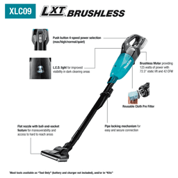 18V LXT Lithium‑ion Compact Brushless Cordless 4‑Speed Vacuum with Push Button Tool Only Alt 1 - Image